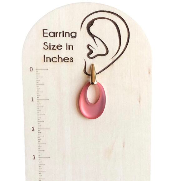 Laundry By Shelli Segal NWT Boho Beachy Vibe Gold Pink Coral Drop Earrings - Picture 6 of 8